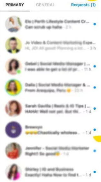 Crowded Instagram DM inbox